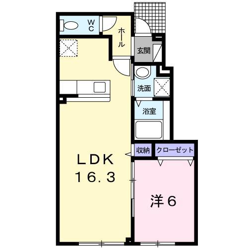 BROWNSWAYHOUSE(1LDK/1階)の間取り写真
