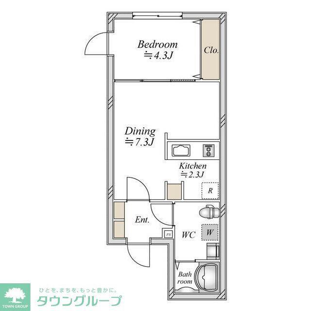 アーバンパーク方南町(1DK/1階)の間取り写真