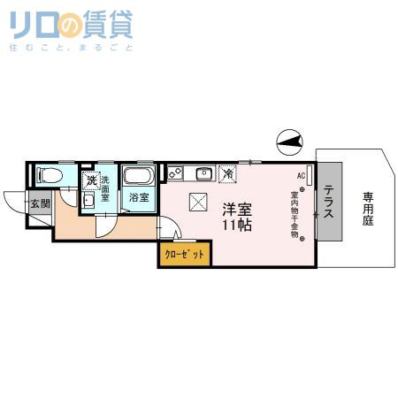 セジュール未来(ワンルーム/1階)の間取り写真