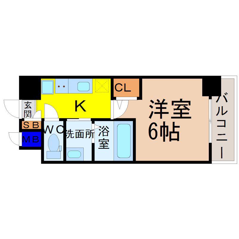 エステムコート名古屋ステーションクロス(1K/12階)の間取り写真