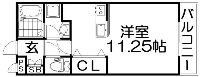コンフォルト津田(ワンルーム/1階)の間取り写真