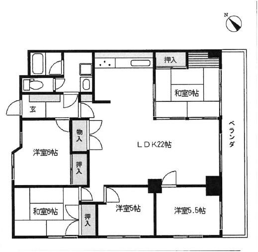 ハイツ伝馬町(5LDK/9階)の間取り写真