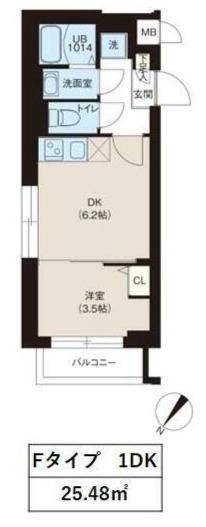 レオーネ宮崎台(1DK/3階)の間取り写真