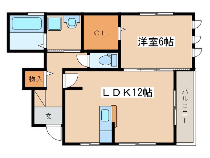 ヴィラ・オルフェーヴル(1LDK/2階)の間取り写真