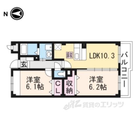 ディアコート(2LDK/1階)の間取り写真