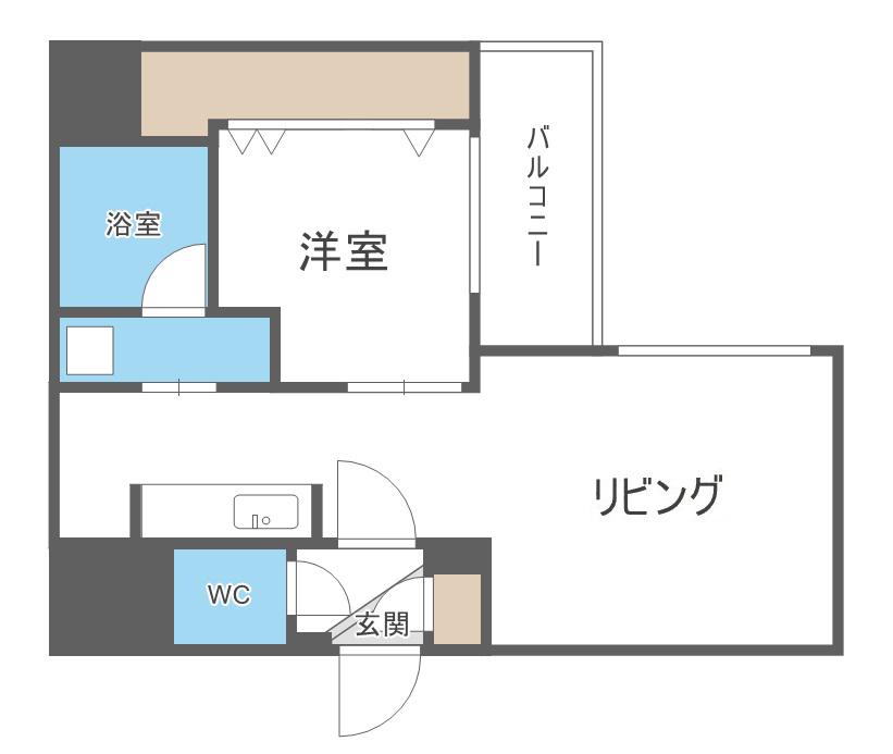 NCウイング白石(1LDK/4階)の間取り写真