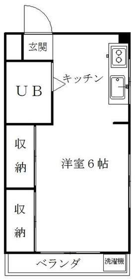 ニュー最上(ワンルーム/1階)の間取り写真