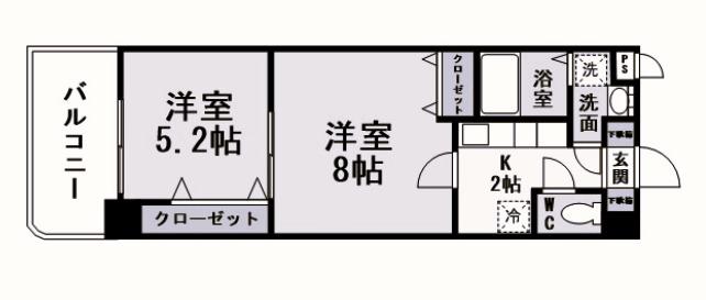 木下鉱産ビル 3(2K/7階)の間取り写真