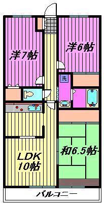 ウィーブ北町(3LDK/2階)の間取り写真