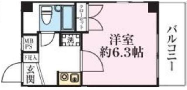 DKハイム(1K/2階)の間取り写真
