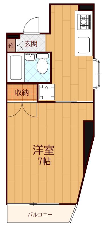 第23クリスタルマンション(1K/1階)の間取り写真