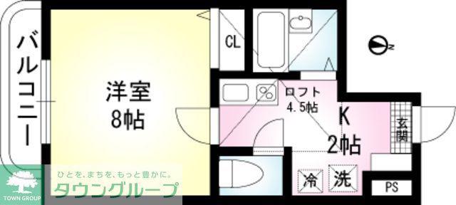 ルピナス・コート(1K/4階)の間取り写真