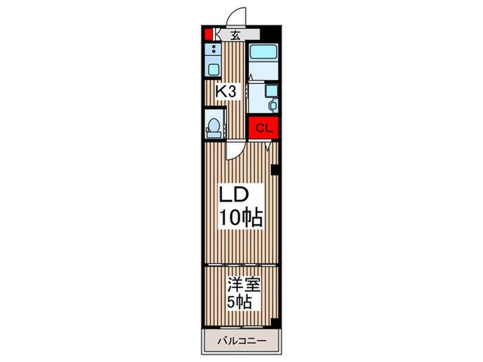 スプリングコート美園(1LDK/1階)の間取り写真