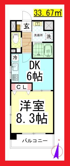 SF コンフォートプレイス(1DK/3階)の間取り写真