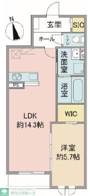 ユアメゾン メイプル(1LDK/1階)の間取り写真