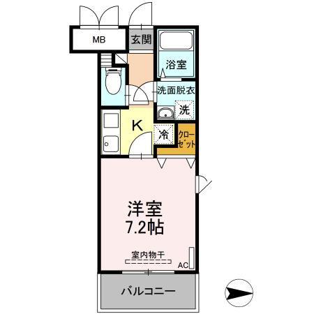 アスコット鉄砲町(1K/4階)の間取り写真
