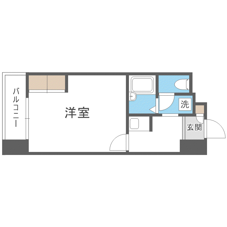 CANVASSすすきの(ワンルーム/4階)の間取り写真