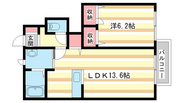 ストークC(1LDK/1階)の間取り写真
