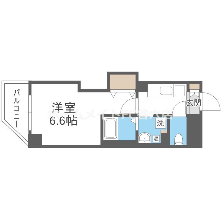 みおつくし大池橋(1K/8階)の間取り写真