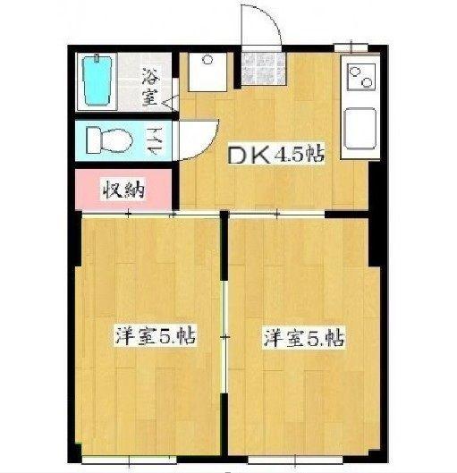 パステル館(2DK/2階)の間取り写真