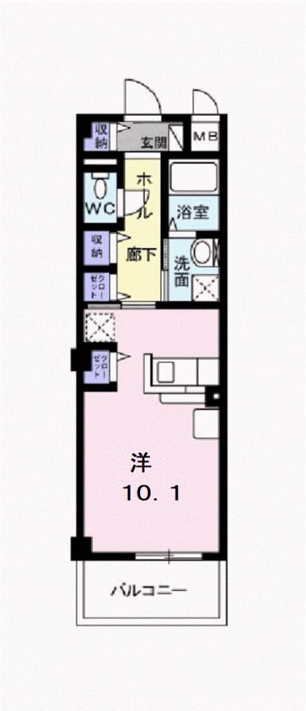 サニーキャンプ・東雲II(ワンルーム/1階)の間取り写真