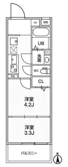 アルティザ葛西(2K/3階)の間取り写真