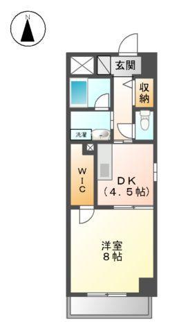 ルトゥール(1DK/1階)の間取り写真