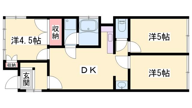 しみずビル(3DK/4階)の間取り写真