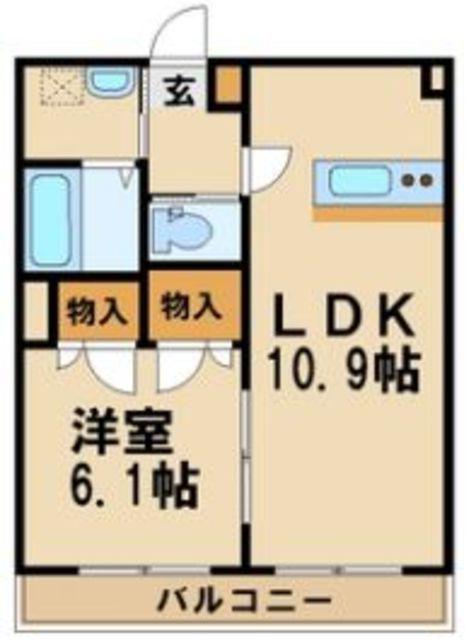 クレストコート中川(1LDK/1階)の間取り写真
