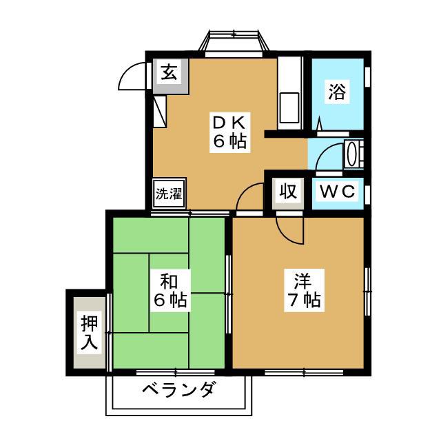 メゾンヒロタ(2DK/2階)の間取り写真