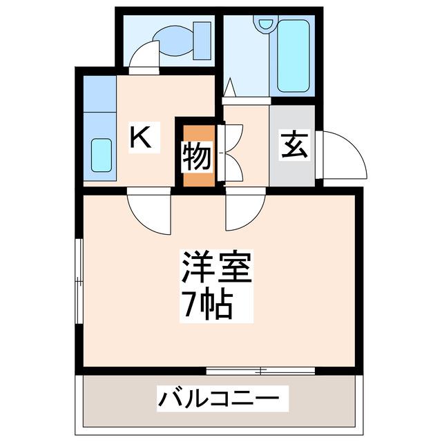 マーカス十禅寺(1K/2階)の間取り写真