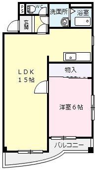 ESPRIT(1LDK/2階)の間取り写真