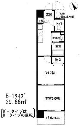 アミスタ菅原(1K/7階)の間取り写真