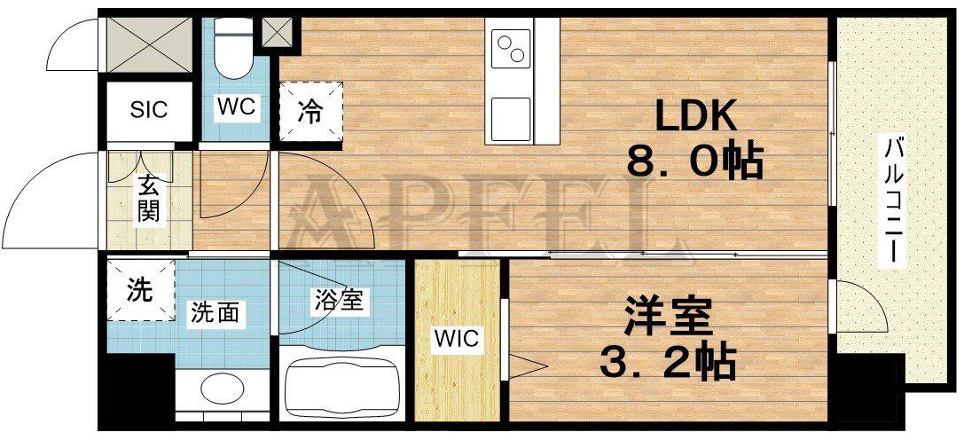 レオンコンフォート都島II(1LDK/3階)の間取り写真