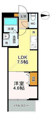 MILESTONE SASAZUKA(1DK/3階)の間取り写真