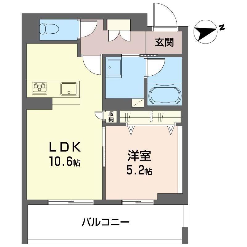 カ・ピリナ柏(1LDK/2階)の間取り写真