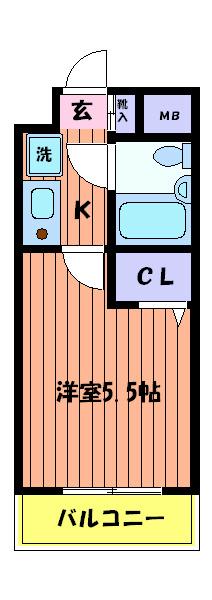 ジョイフル日野(1K/1階)の間取り写真