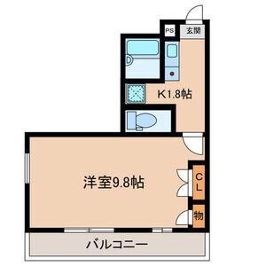 サンシャイン(1K/2階)の間取り写真