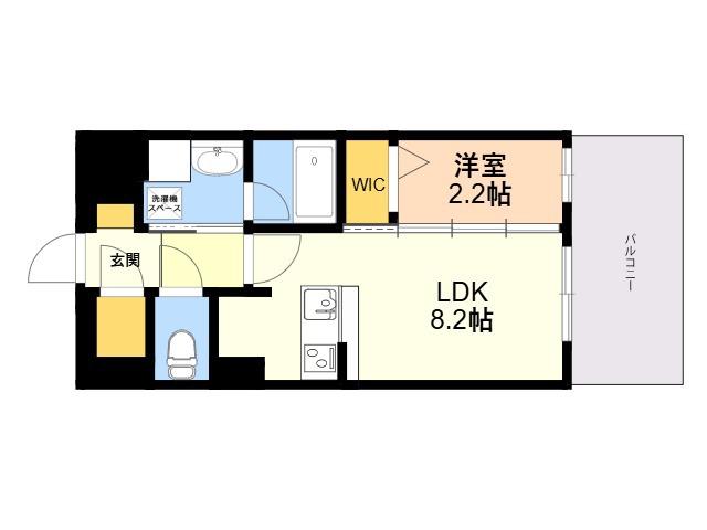デュ・レジア博多レジデンス(1LDK/4階)の間取り写真