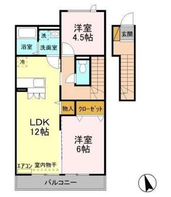プランドールタジマ(2LDK/2階)の間取り写真