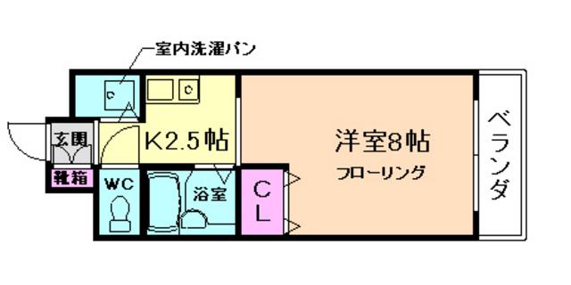 ポワソンルージュ(1K/3階)の間取り写真