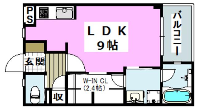 KENS HOUSE(1K/3階)の間取り写真