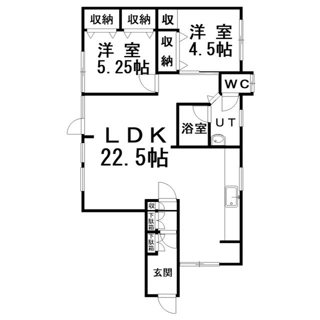 新富マンション(2LDK/1階)の間取り写真