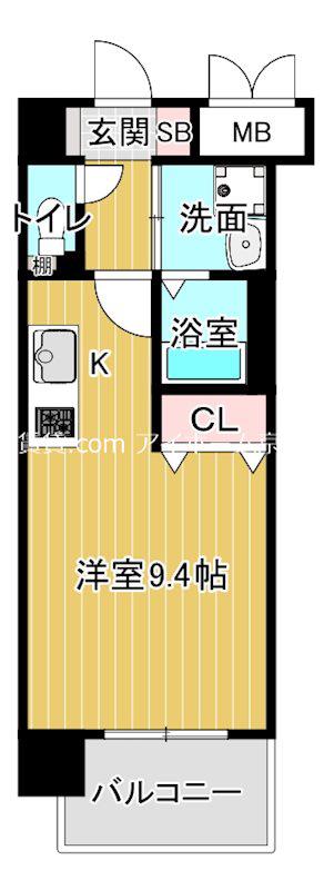 エス・キュート城東中央(ワンルーム/11階)の間取り写真