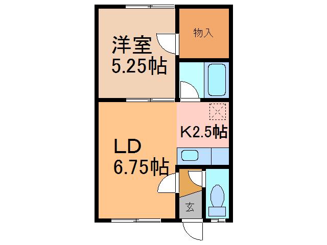 コーポアスカ(1LDK/2階)の間取り写真