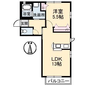 レーヴェンス温品弐番館(1LDK/1階)の間取り写真