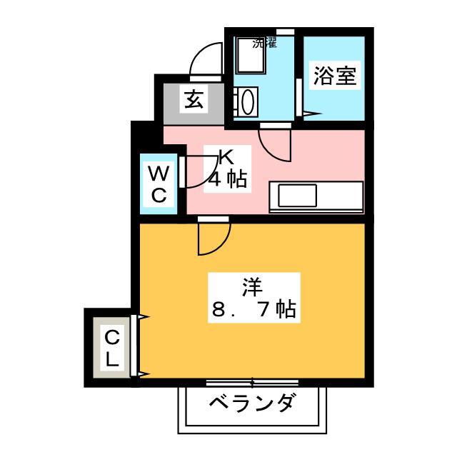 サウスコート(1K/1階)の間取り写真