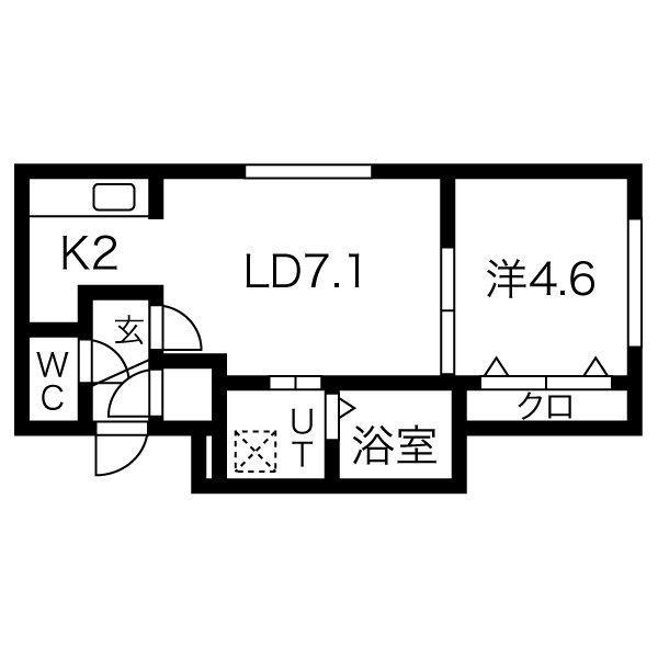 JR千歳線 長都駅 徒歩23分 2階建 築11年(1LDK/2階)の間取り写真