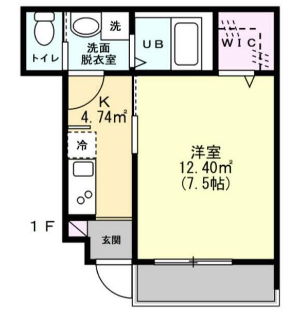 リヴァンス北綾瀬(1K/1階)の間取り写真
