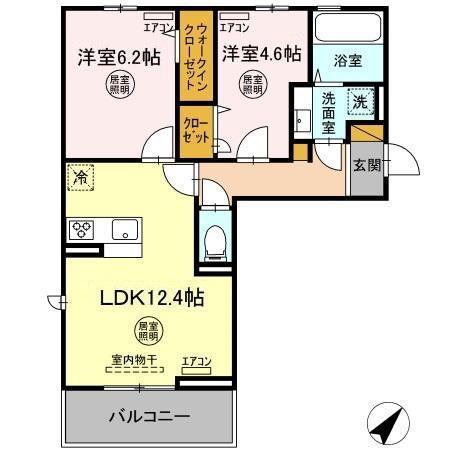 TORISIA N(2LDK/3階)の間取り写真